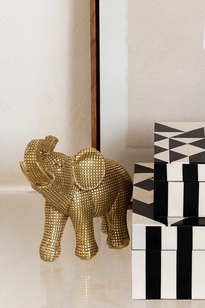 Golden Elephant Figurine Decor