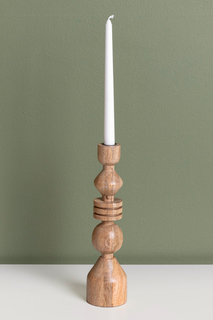 Colette Wooden Candle Holder (Large)