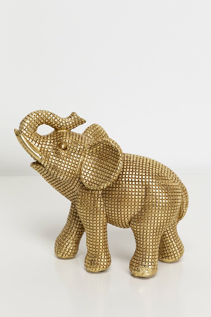 Golden Elephant Figurine Decor